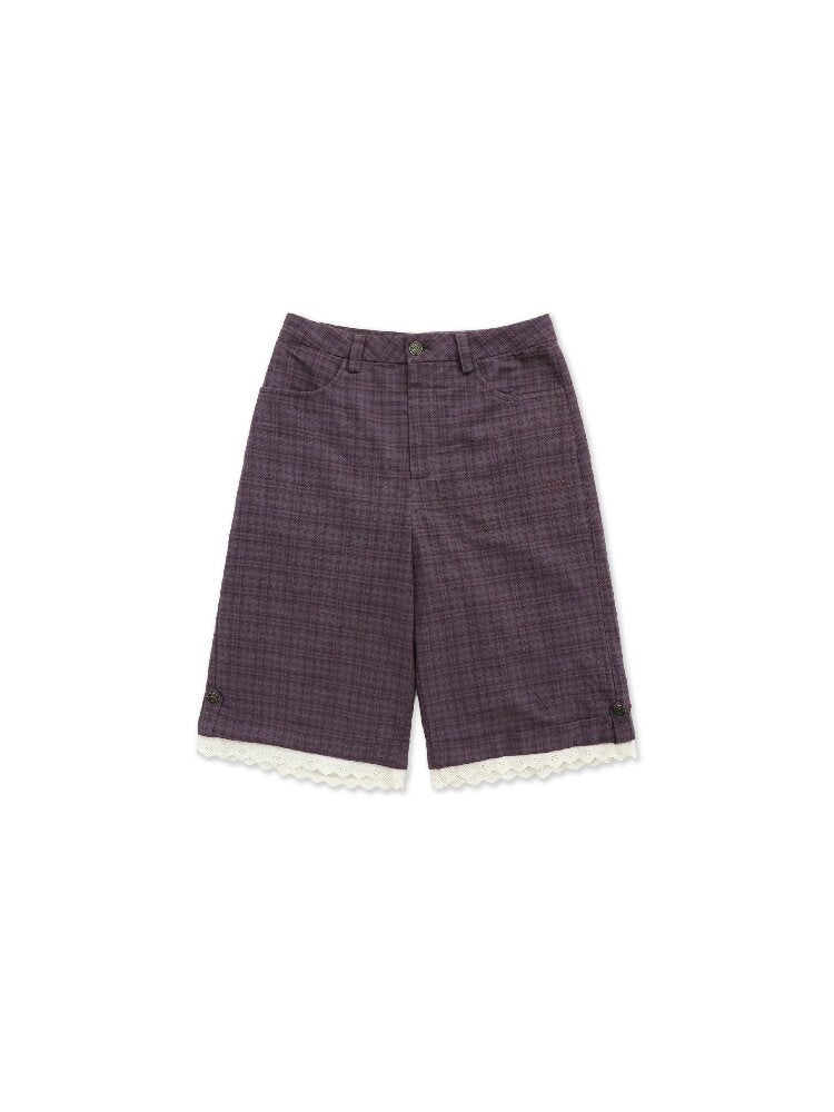 Lace Patchwork Vintage Plaid Pants【s0000017934】