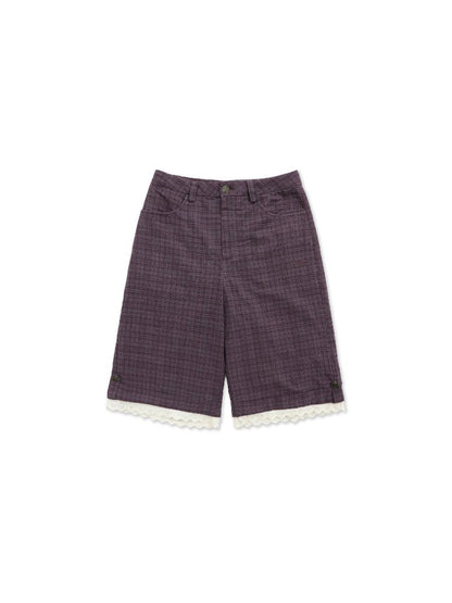 Lace Patchwork Vintage Plaid Pants【s0000017934】