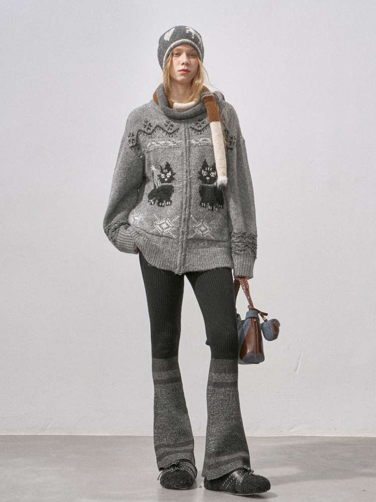 Concubine Cat Hoop Yarn Knit Jacket【s0000015227】