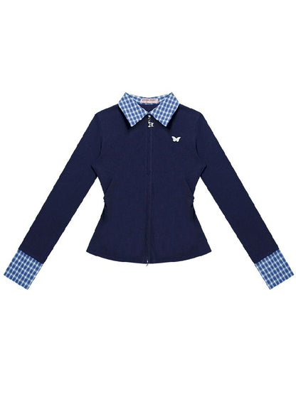 Long Sleeve Navy Blue Shirt【s0000012260】