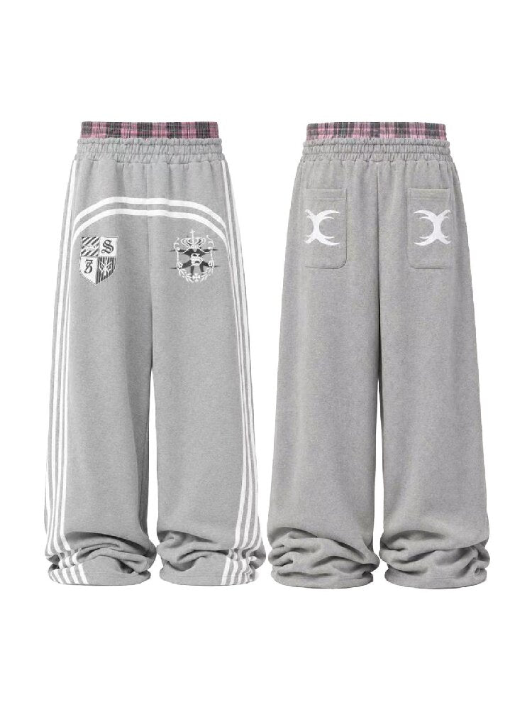 Plaid Double Waist Printed Sweatpants【s0000018571】