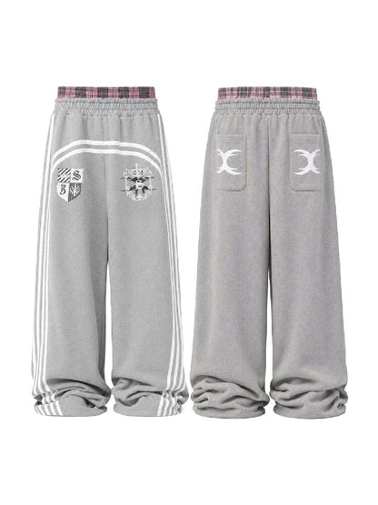 Plaid Double Waist Printed Sweatpants【s0000018571】