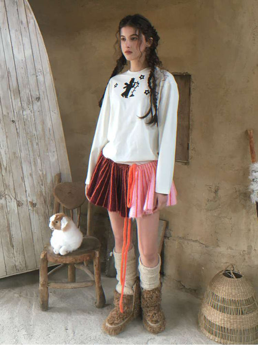 Forest Elf Print Long Sleeve T-Shirt【s0000014898】