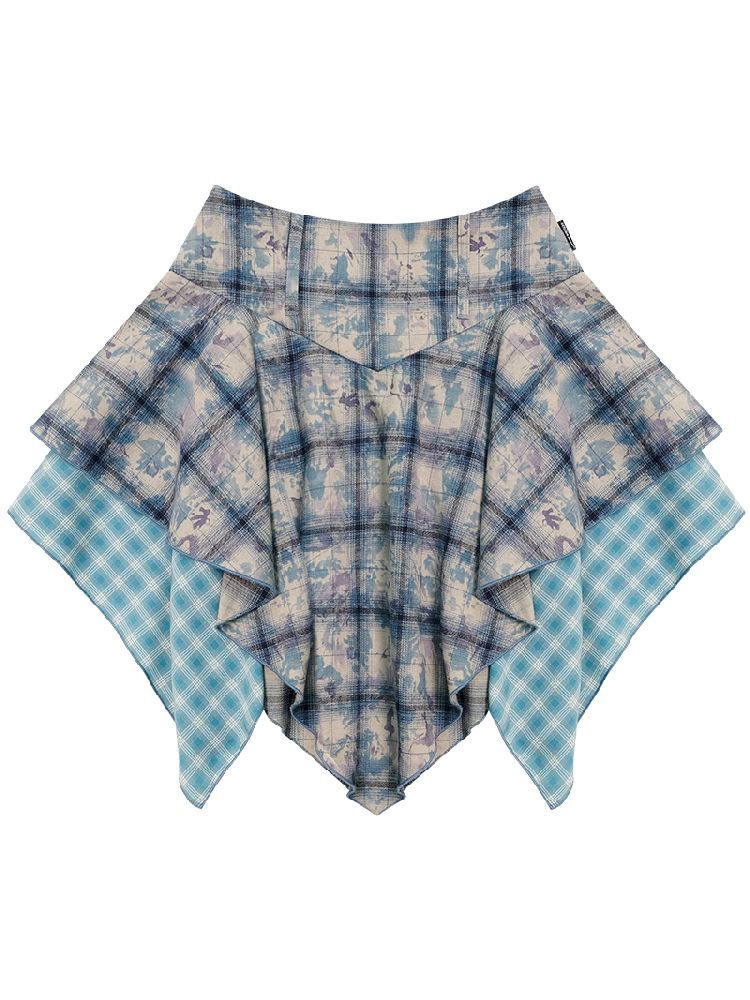 Blue Plaid Half-body Skirt【s0000012249】