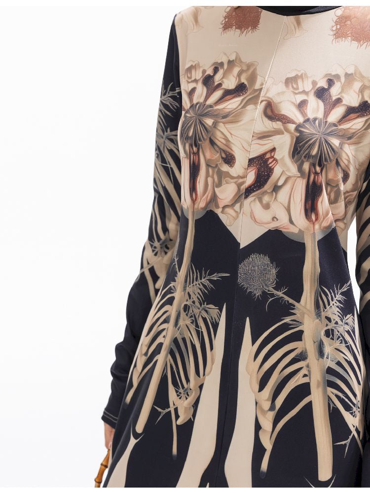 Printed Long Big Hem Dress【s0000011314】