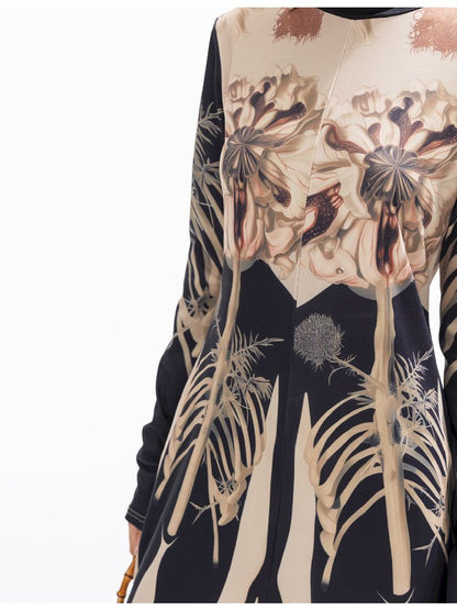 Printed Long Big Hem Dress【s0000011314】