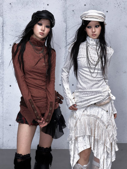 High Neck Jacquard Knit Base Top【s0000015550】