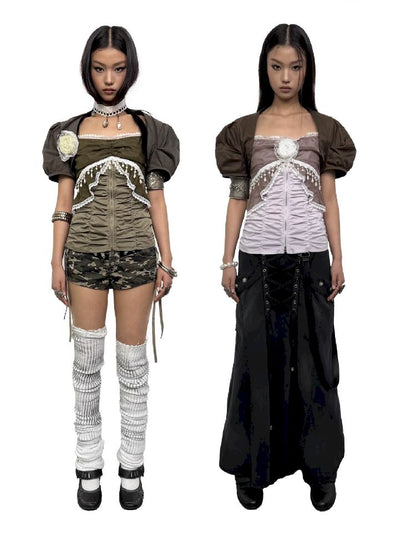 Elastic Slim Halter Blouse【s0000012210】