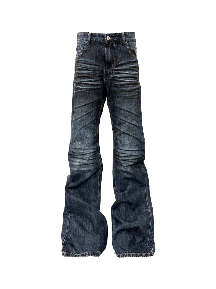 Handmade Bead Curved Knife Jeans【s0000018298】