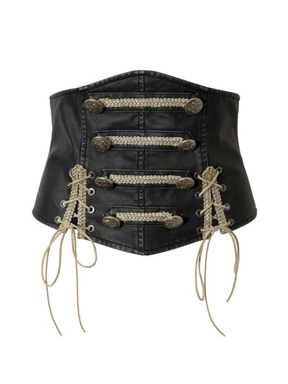 Double-breasted belted waist belt【s0000014464】