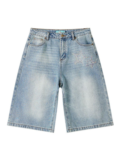 Starfish hot drill denim wide-leg shorts【s0000012288】