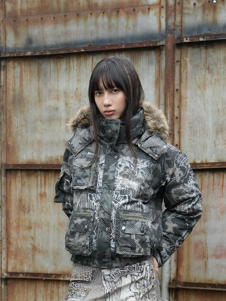 Vintage Pattern Star Duck Down Jacket【s0000018069】