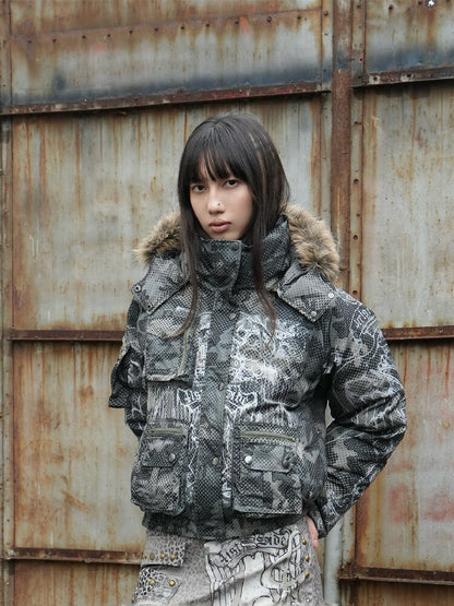 Vintage Pattern Star Duck Down Jacket【s0000018069】