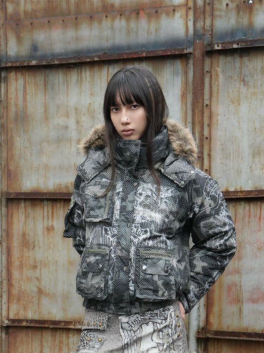 Vintage Pattern Star Duck Down Jacket【s0000018069】