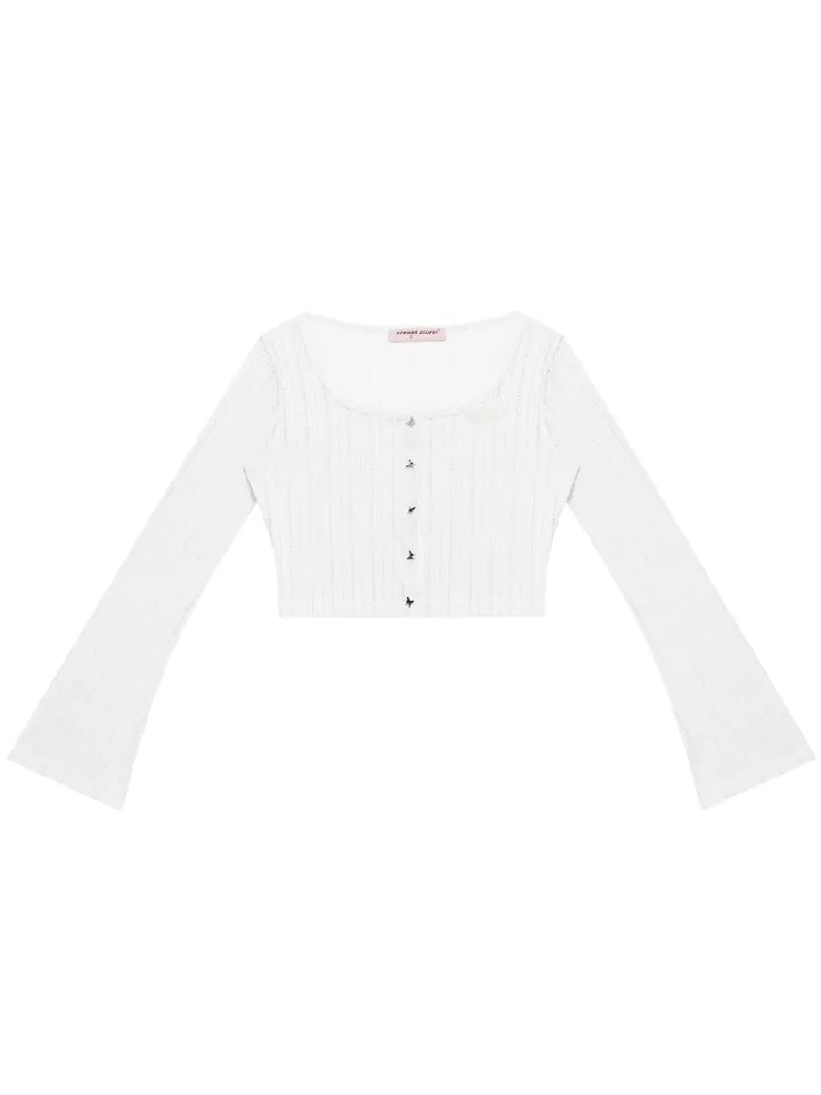 Short White Hollow Thin Jacket【s0000011679】