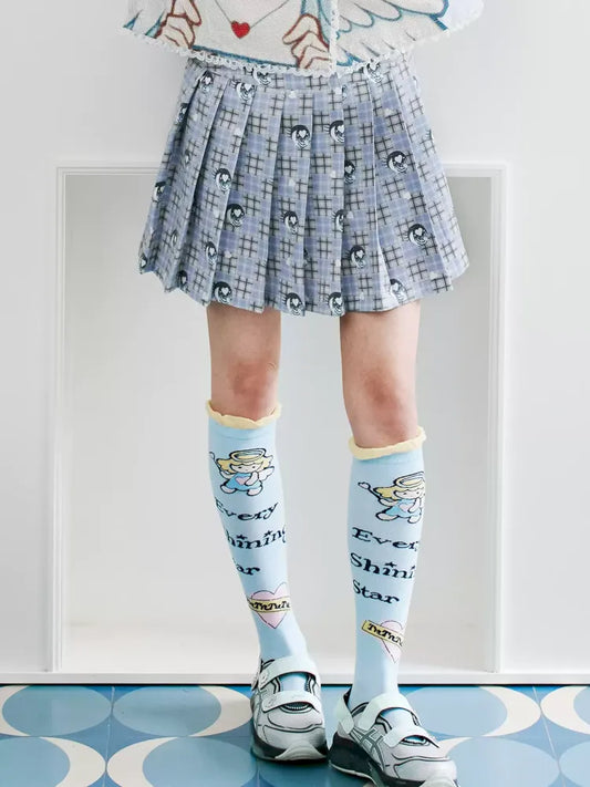 Manga Eyes Plaid Pleated Skirt【s0000012360】