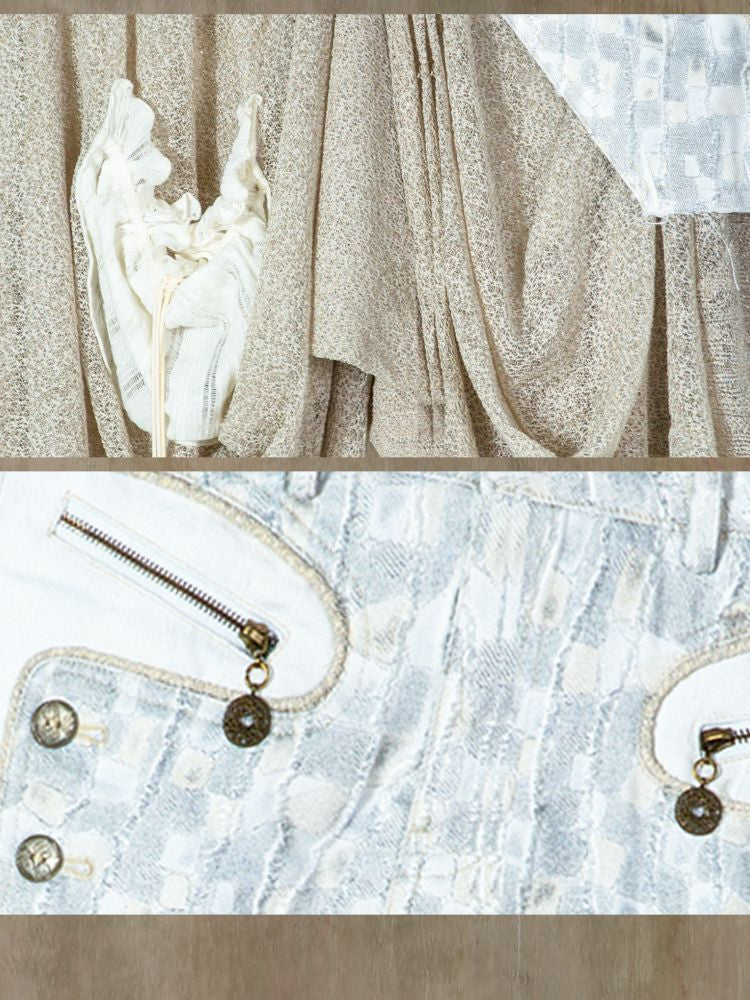 Patchwork Versatile Mesh Asymmetric Skirt【s0000013898】