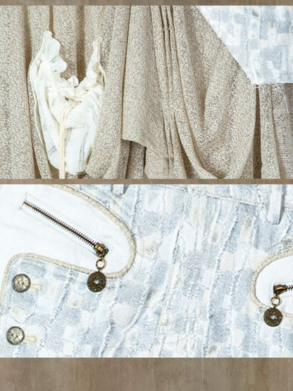 Patchwork Versatile Mesh Asymmetric Skirt【s0000013898】