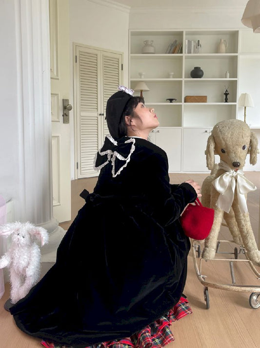 Velvet Mid-Length Coat【s0000011334】