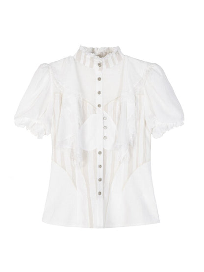 Court Style Dark Punk Puff Shirt【s0000016888】