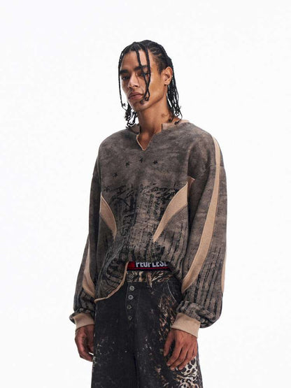 Dark Camouflage Ripped Cardigan【s0000015171】