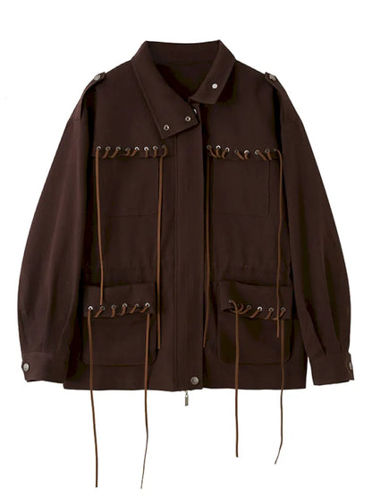 Pocket Drawstring Windbreaker-Style Trench Coat【s0000014060】