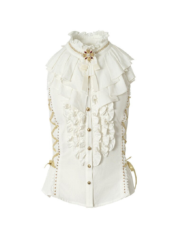 Medieval Ruffled Halter Camisole Top【s0000017235】