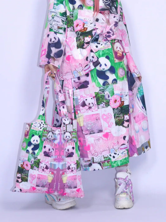 Elastic Waist Cute Print Midi Skirt【s0000013982】