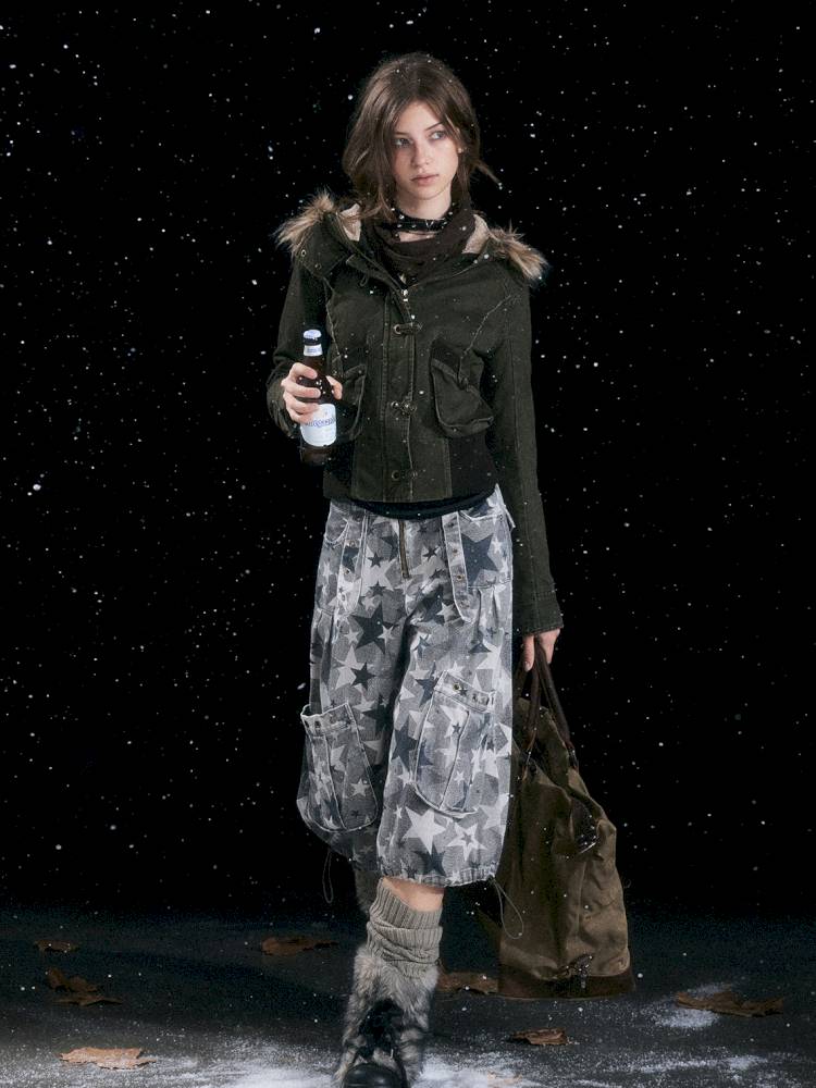 Distressed Pocket Cropped Pants【s0000014428】