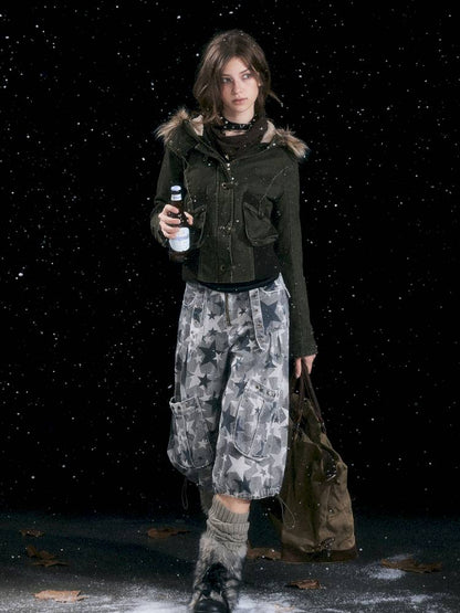 Distressed Pocket Cropped Pants【s0000014428】