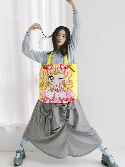 Girl Illustration Pattern Crossbody Handbag【s0000012347】