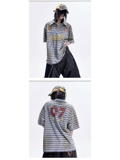 Resin Button POLO Collar T-shirt【s0000012096】