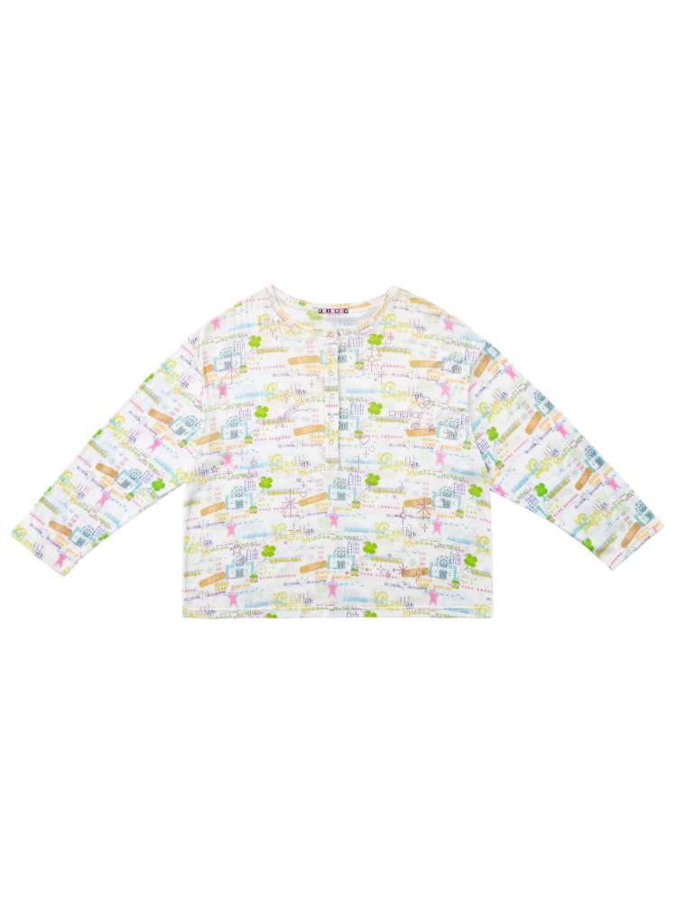 Horse Chinese Blessing Print Top【s0000015379】