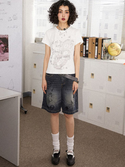 Kitten Printed Short Sleeve T-Shirt [S0000008843]