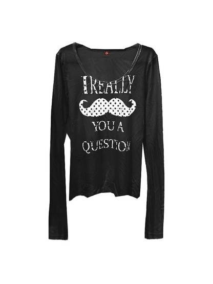 Slogan Metallic Print Long Shirt【s0000018317】