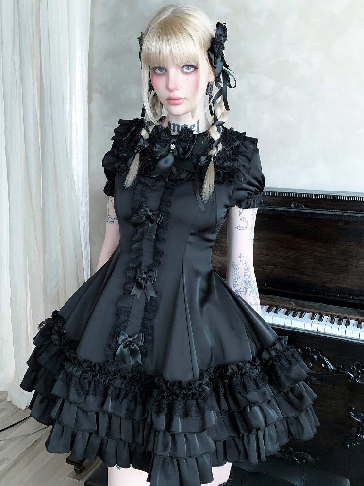 Satin Short Long Sleeve Skirt【s0000016389】