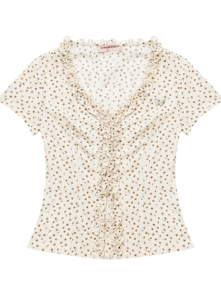 Polka Dot Lace Patchwork Tee Top【s0000017752】