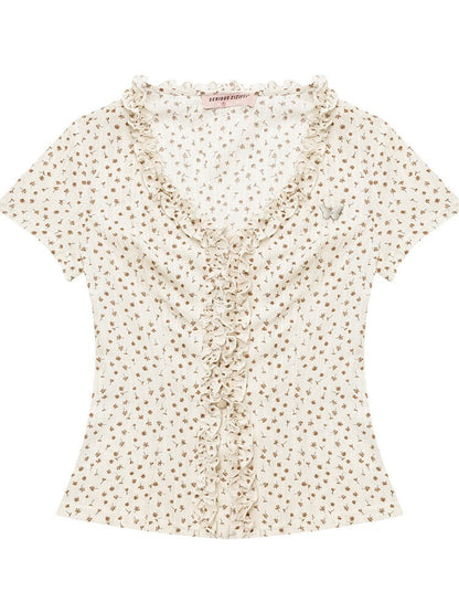 Polka Dot Lace Patchwork Tee Top【s0000017752】