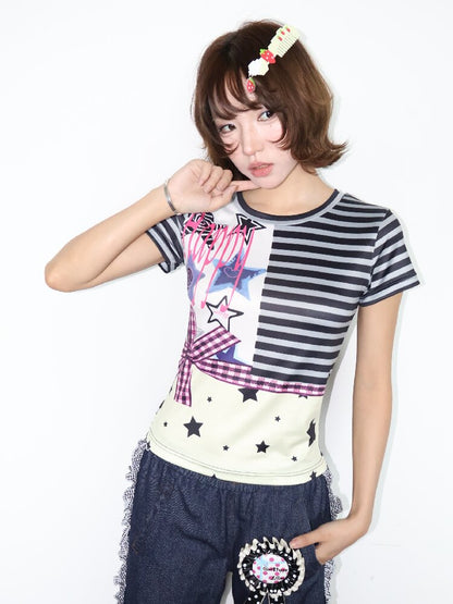 Light Sub Punk Short Sleeve Top【s0000018683】
