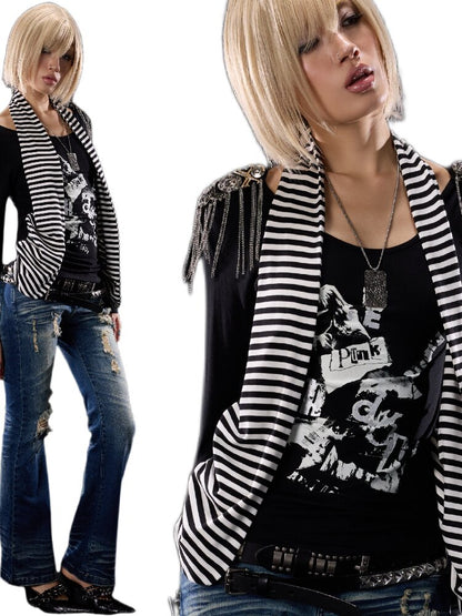 Fake Two-Piece Print Long-Sleeve Shirt【s0000018509】