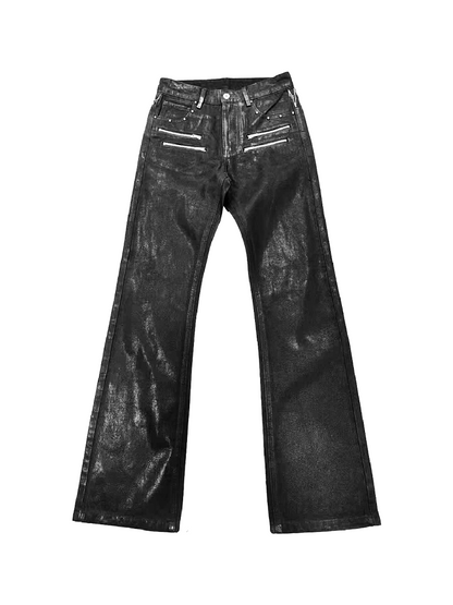 Metal Brush Wax Irregular Jeans【s0000018243】