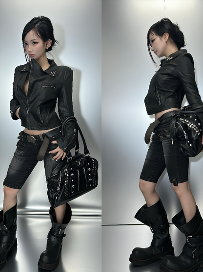 Handmade Waxed Punk Jacket【s0000019008】
