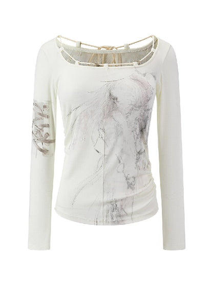 Printed Tencel Lace Long Sleeve【s0000017856】