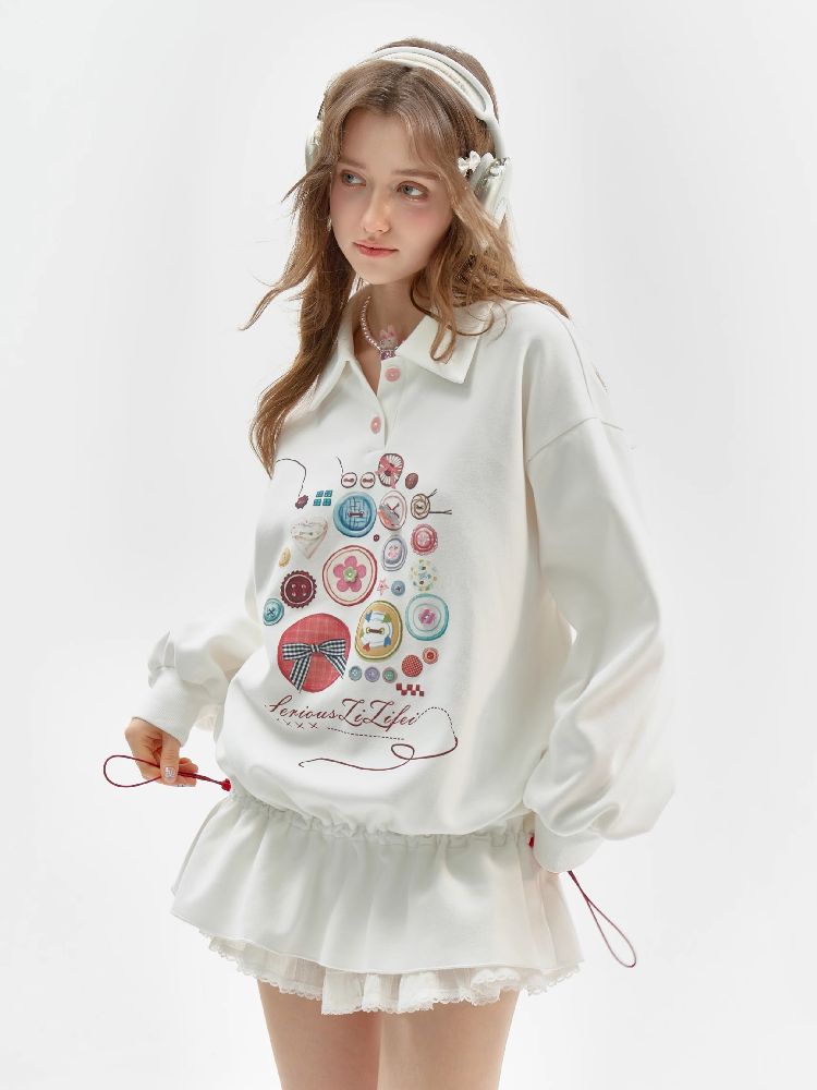 Polo Neck Waisted Sweatshirt Dress【s0000011516】