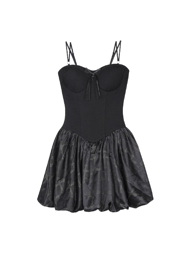 Cross Shaped Flower Bud Strap Dress【s0000017278】