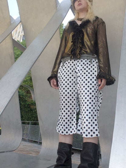 Polka dot wide-leg casual pants【s0000013180】