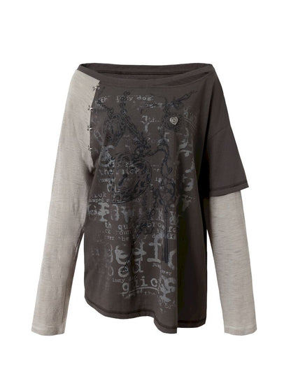 One-shoulder long-sleeved T-shirt【s0000013468】