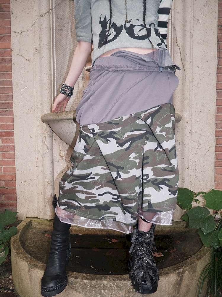 Broken Soldier Camo Spliced Skirt【s0000015141】