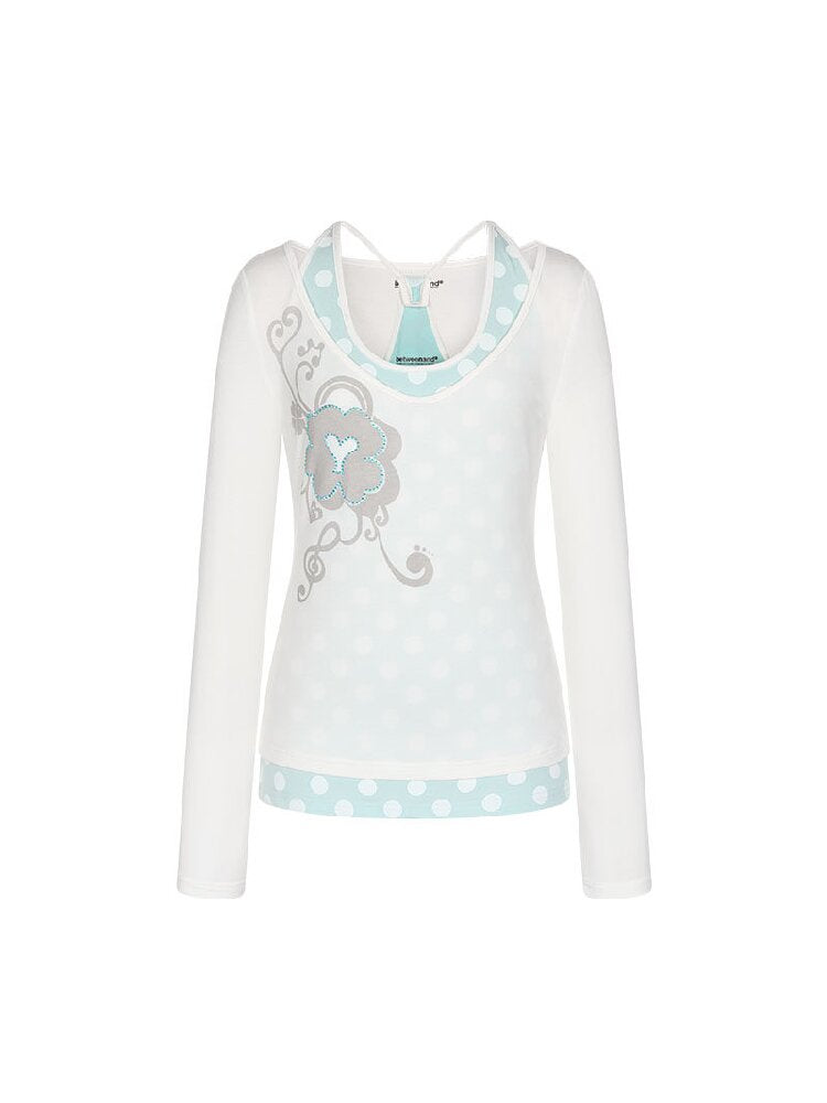 Mint Polka Dot Vest Two Piece Top【s0000016401】