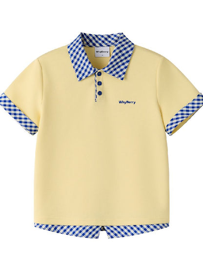 Color Clash Striped Polo Shirt【s0000011981】